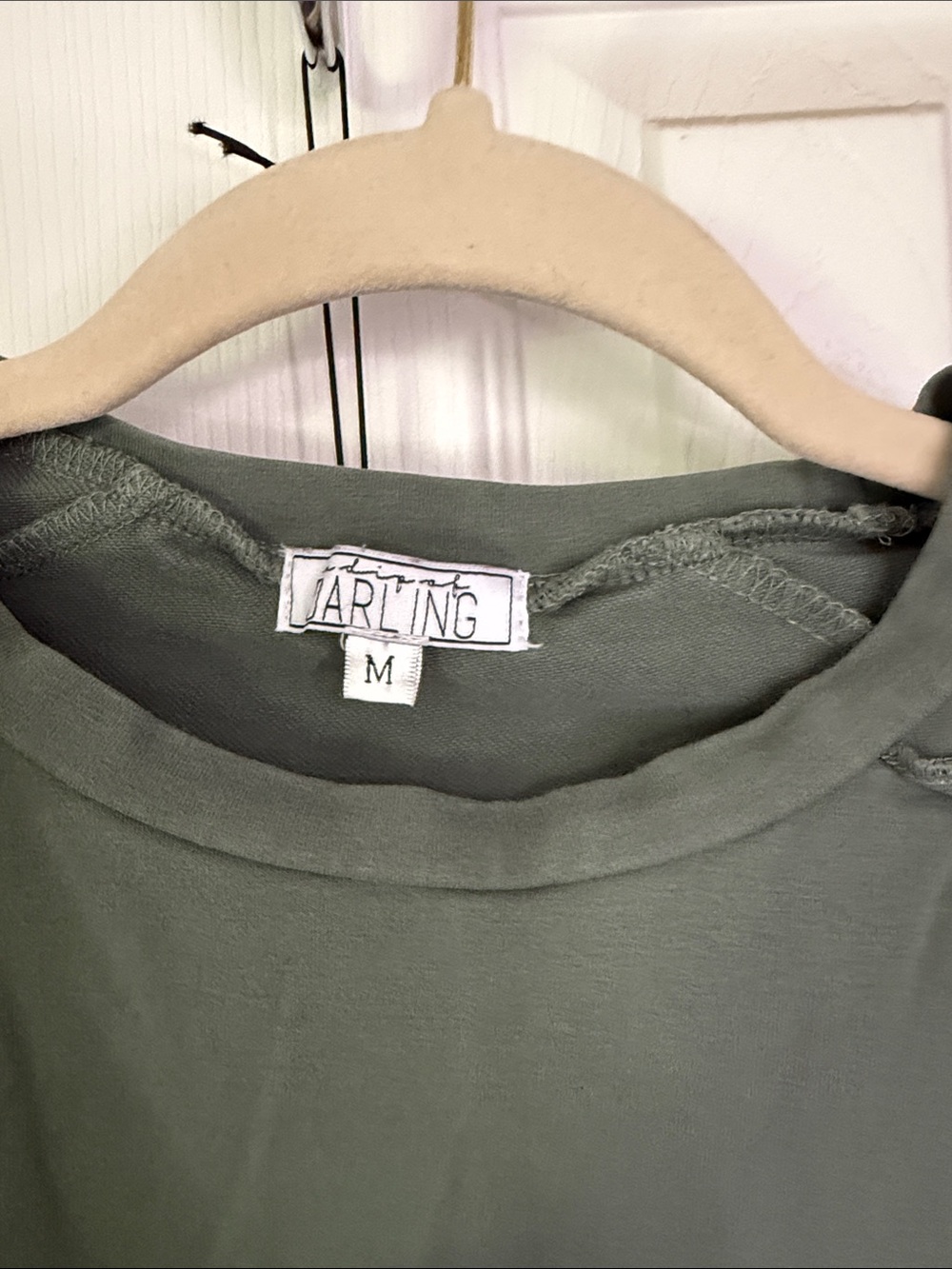 Darling Sage Green Ruffle Shoulder Sweatshirt - Picture 2 of 4